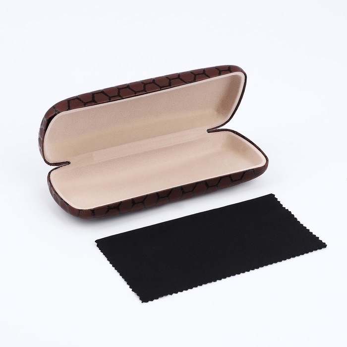 Футляр для очков на хлопушке, длина 15,5 см, цвет коричневый Футляр для очков на хлопушке, длина 15,5 см, цвет коричневый