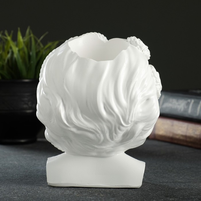 Кашпо - органайзер Кашпо - органайзер "Горгона Медуза" белая, 12,5х16х10,5см