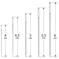 Иглы для вышивания «Ассорти», d = 0,85 / 1,05 / 1,25 мм, 4 - 6 см, 25 шт