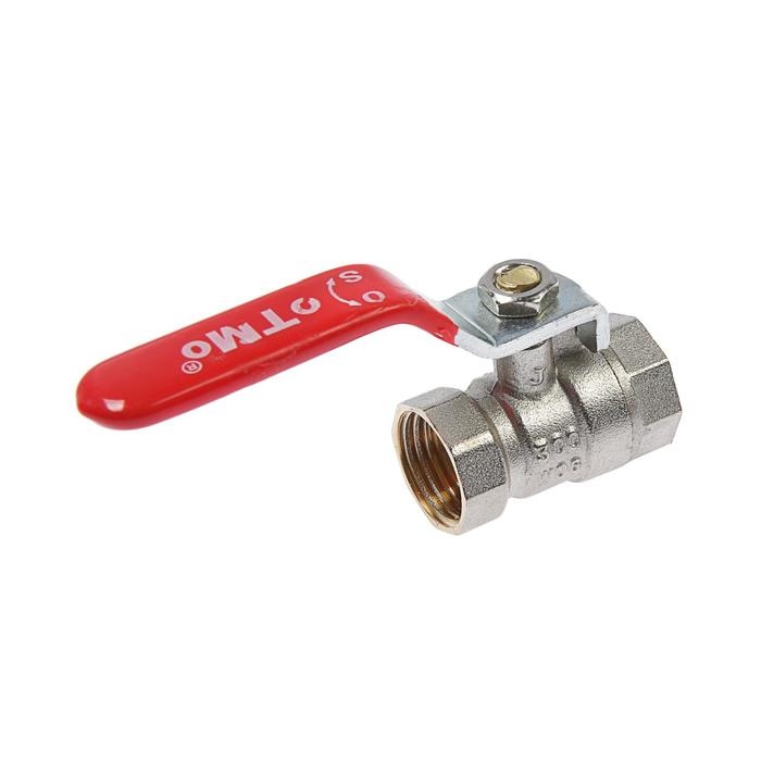 Кран шаровой OTMO, внутренняя/внутренняя резьба 1/2 Кран шаровой OTMO, внутренняя/внутренняя резьба 1/2", ручка, никелированная латунь