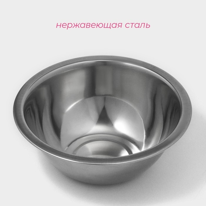 Миска из нержавеющей стали Доляна, 1 л, d=18 см, толщина 0,3 мм, цвет хромированный Миска из нержавеющей стали Доляна, 1 л, d=18 см, толщина 0,3 мм, цвет хромированный