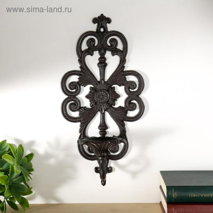Подсвечник настенный чугун  Подсвечник настенный чугун "Средневековье" 34х17,5х12 см