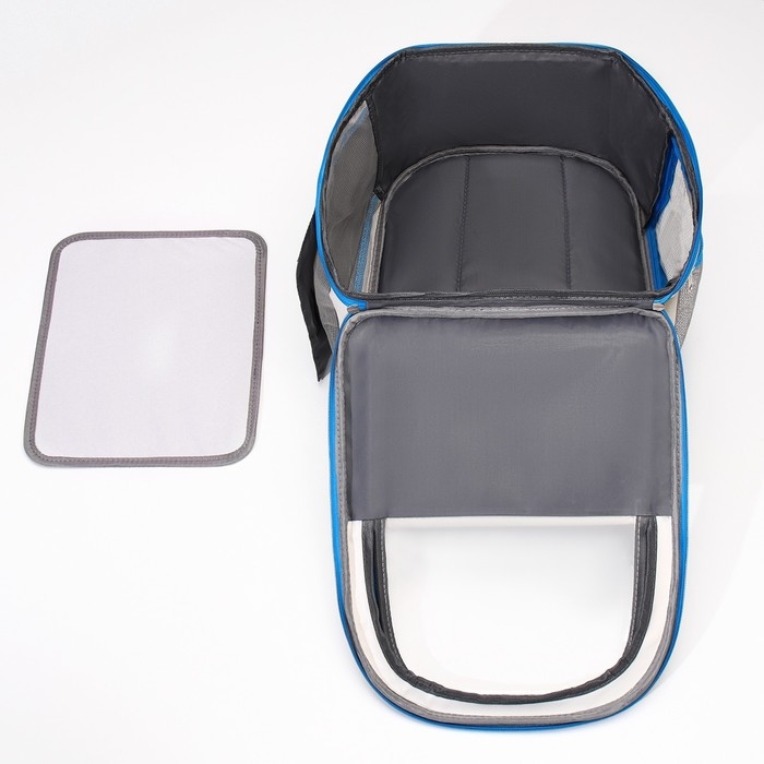 Рюкзак-переноска для кошек и собак, 30 х 40 х 25 см, белый/голубой Рюкзак-переноска для кошек и собак, 30 х 40 х 25 см, белый/голубой