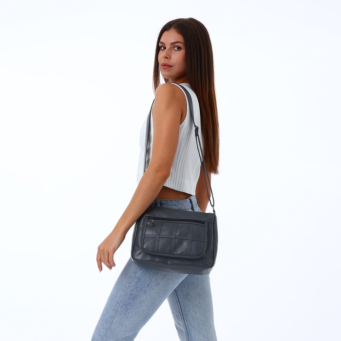 Сумка женская на молнии, цвет серый Сумка женская на молнии, цвет серый