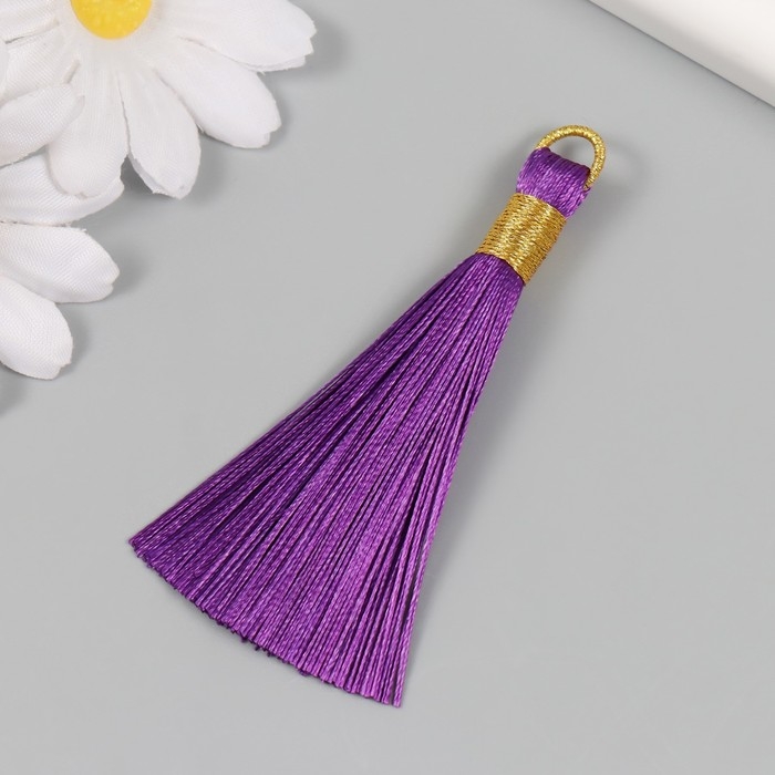 Декор для творчества текстиль Декор для творчества текстиль "Кисть. Оливия" фиолетовый набор 2 шт 8х1,2 см