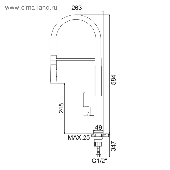 Смеситель для кухни Accoona A4890WF-1, однорычажный, латунь, черный/золото Смеситель для кухни Accoona A4890WF-1, однорычажный, латунь, черный/золото