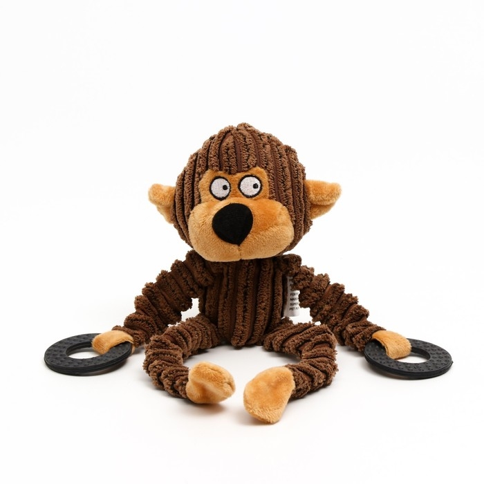 Игрушка текстильная с резиновыми кольцам Игрушка текстильная с резиновыми кольцам "Обезьяна", 26 х 10 см