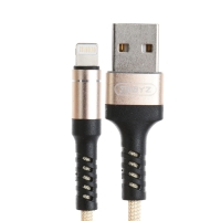 Кабель BYZ BC-025, Lightning - USB, 5 А, 1.2 м, PD, нейлон, золотистый