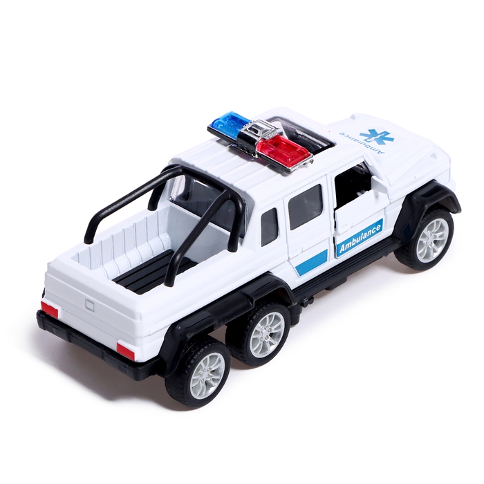 Машина металлическая «Джип 6X6 спецслужбы», 1:32, инерция, цвет белый Машина металлическая «Джип 6X6 спецслужбы», 1:32, инерция, цвет белый