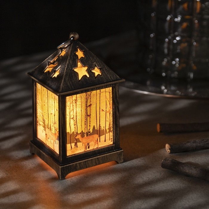 Светодиодная фигура «Фонарь с оленем» 6 × 13 × 6 см, пластик, батарейки AG13х3 (в комплекте), свечение тёплое белое Светодиодная фигура «Фонарь с оленем» 6 × 13 × 6 см, пластик, батарейки AG13х3 (в комплекте), свечение тёплое белое