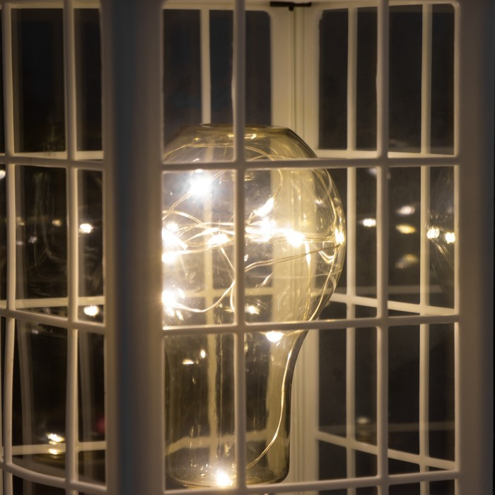 Ночник Ночник "Фонарь и светлячки" белая от батареек 3ААА 35х13,5х13,5см RISALUX