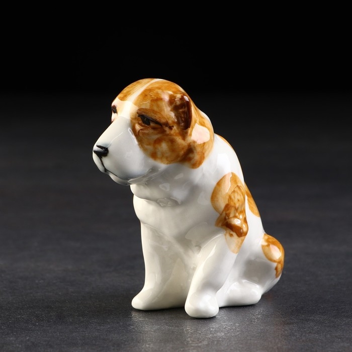 Статуэтка фарфоровая  Статуэтка фарфоровая "Алабай рыже-белый", 10 см, авторская роспись