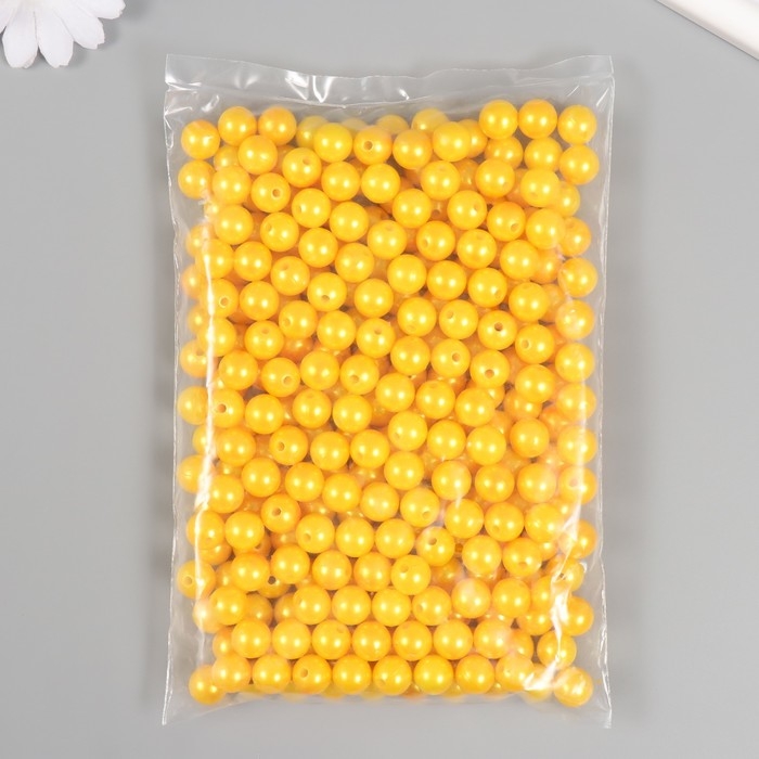 Набор бусин Набор бусин "Жемчуг" d 12 мм, 250 гр, жёлтый
