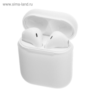 Чехол Luazon для футляра AirPods 1/2, мат. верха: силикон, 56х24х47 мм, люминесцентный белый