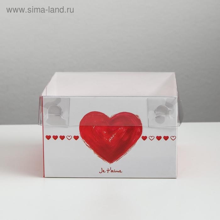 Коробка для капкейков, кондитерская упаковка, 4 ячейки «Ja t`aime», 16 х 16 х 10 см Коробка для капкейков, кондитерская упаковка, 4 ячейки «Ja t`aime», 16 х 16 х 10 см
