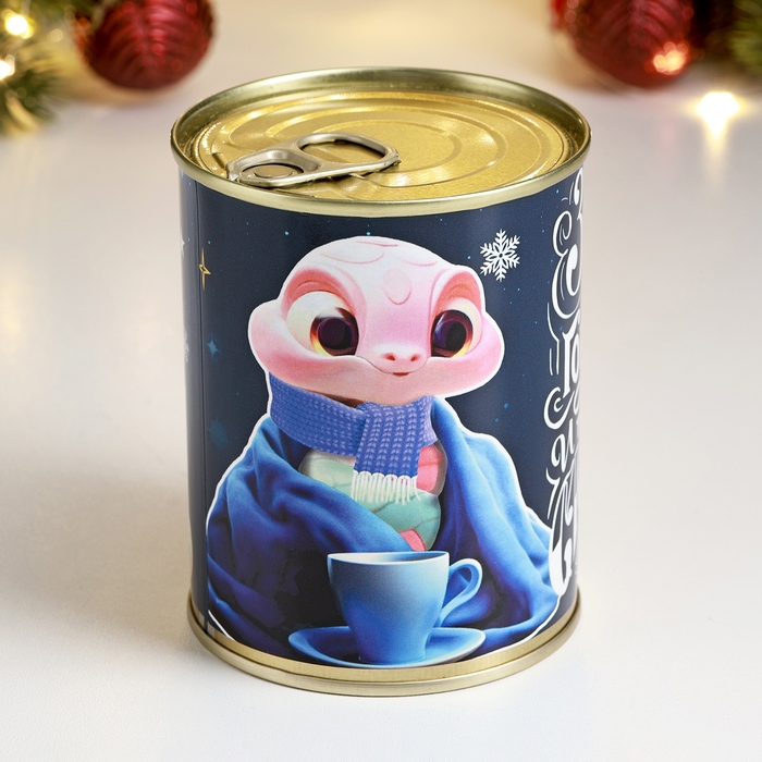 Набор в консервной банке Набор в консервной банке "Время горячего чая и теплых сказок" мыло + мочалка