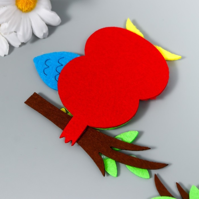 Декор для творчества войлок Декор для творчества войлок "Совушка на ветке" набор 2 шт 11х9 см