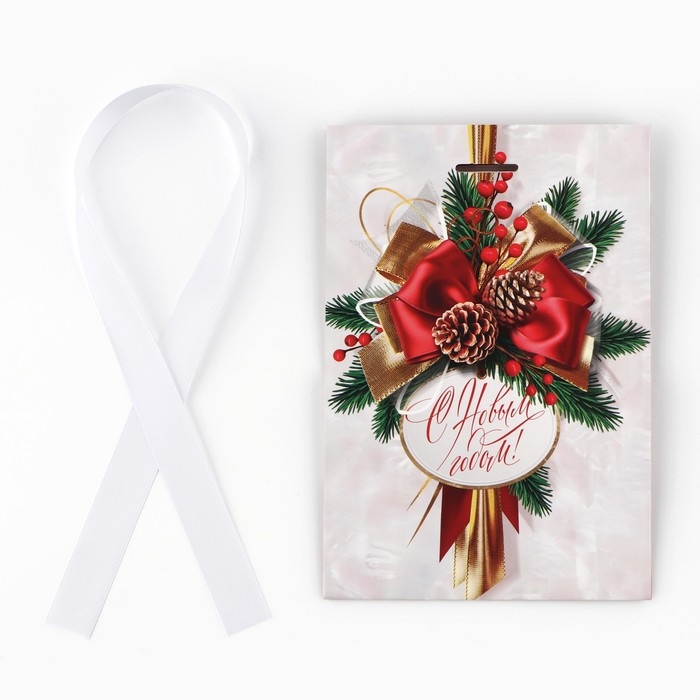 Пакет подарочный новогодний с лентой «Новый год», 13 х 19 х 9 см , Новый год Пакет подарочный новогодний с лентой «Новый год», 13 х 19 х 9 см , Новый год