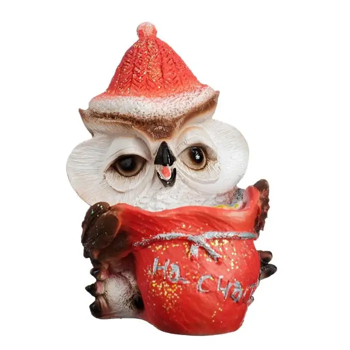 Фигура  Фигура "Сова с мешком "На счастья" с блестками 22см