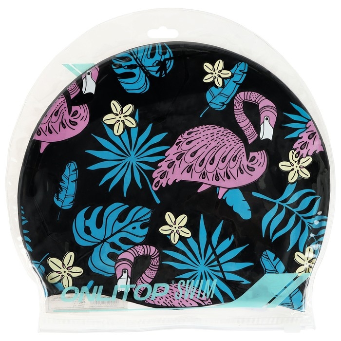 Шапочка для плавания детская ONLITOP «Фламинго», силиконовая, обхват 46-52 см