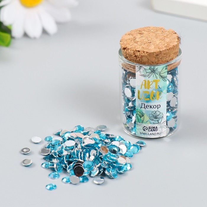 Декор для творчества в бутылочке Декор для творчества в бутылочке "Стразы. Голубая вода" набор 500 шт d=0,5 см 7х2х2 см