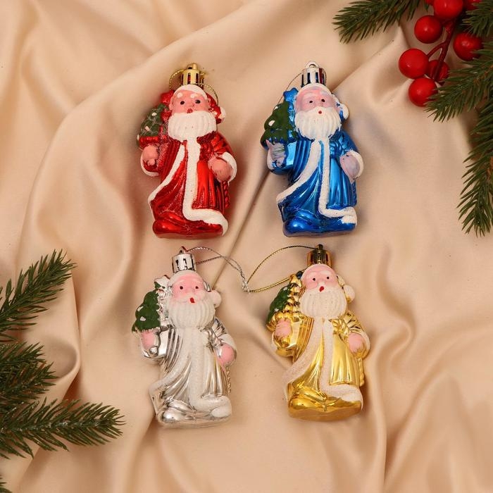 Украшение ёлочное Украшение ёлочное "Весельчаки" (набор 4 шт) 5х7,5 см, микс