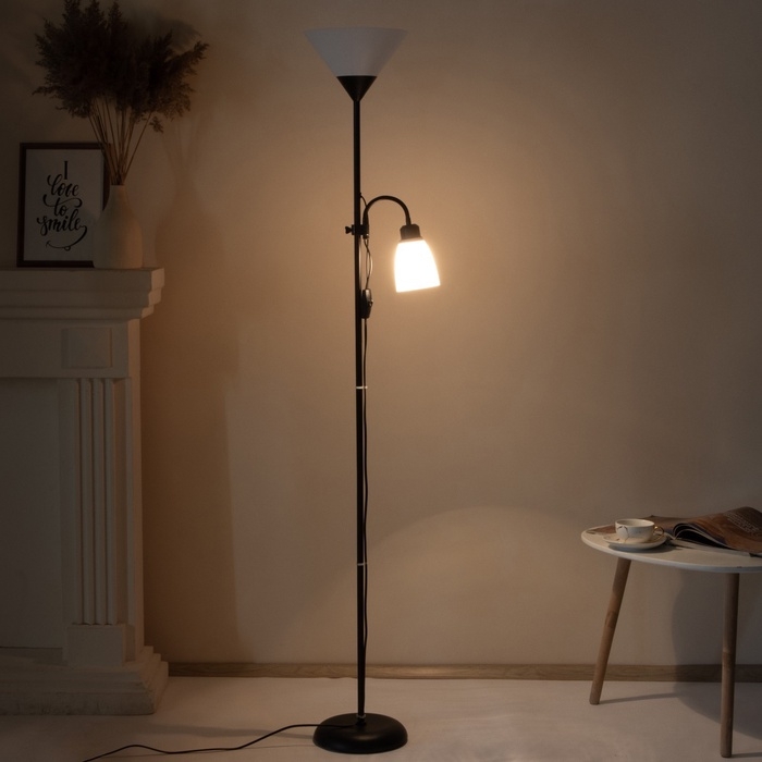 Торшер  Торшер "Тренд 2" 1х40Вт Е27+1хЕ27 40Вт черный 22х22х180 см.