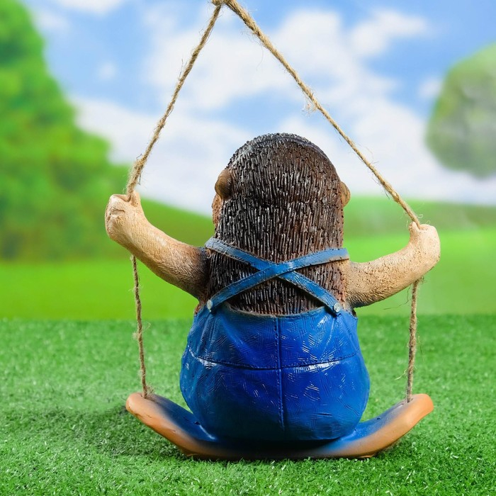 Садовая фигура Садовая фигура "Ежик на качелях" 18 см