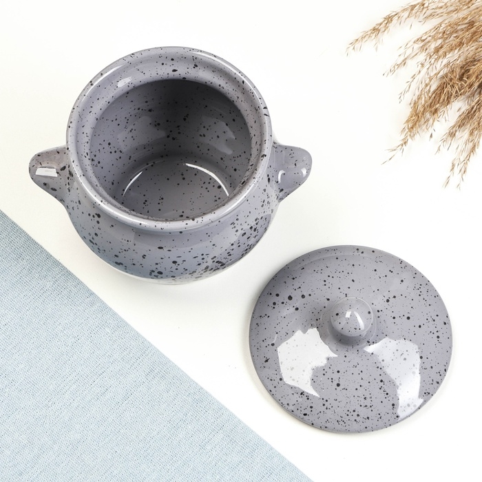 Горшок керамический для запекания №6, 0,65л / 12х12см, туман Горшок керамический для запекания №6, 0,65л / 12х12см, туман