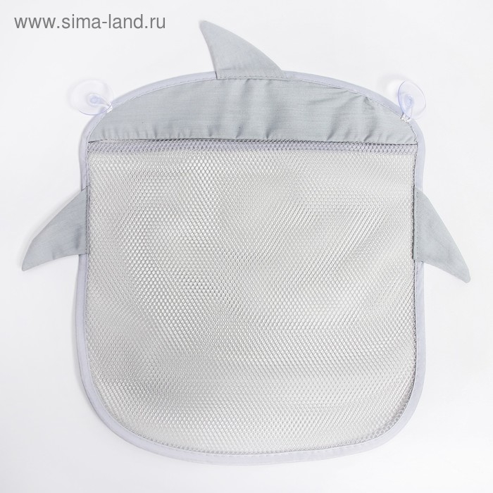 Сетка для хранения игрушек в ванной на присосках «Акула», цвет серый Сетка для хранения игрушек в ванной на присосках «Акула», цвет серый