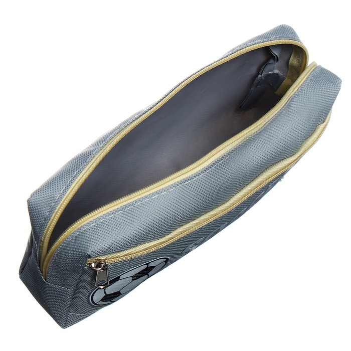 Пенал школьный на молнии Calligrata Пенал школьный на молнии Calligrata "Футбол", 2 отделения, серый