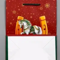 Пакет подарочный новогодний ламинированный, «Подкова» , 18×10×22.3 см