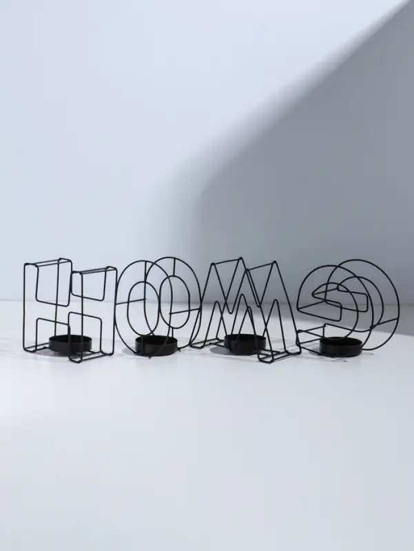 Подсвечник металлический на 4 свечи TAKE IT EASY, Home, 13.5&times;42 см, чёрный