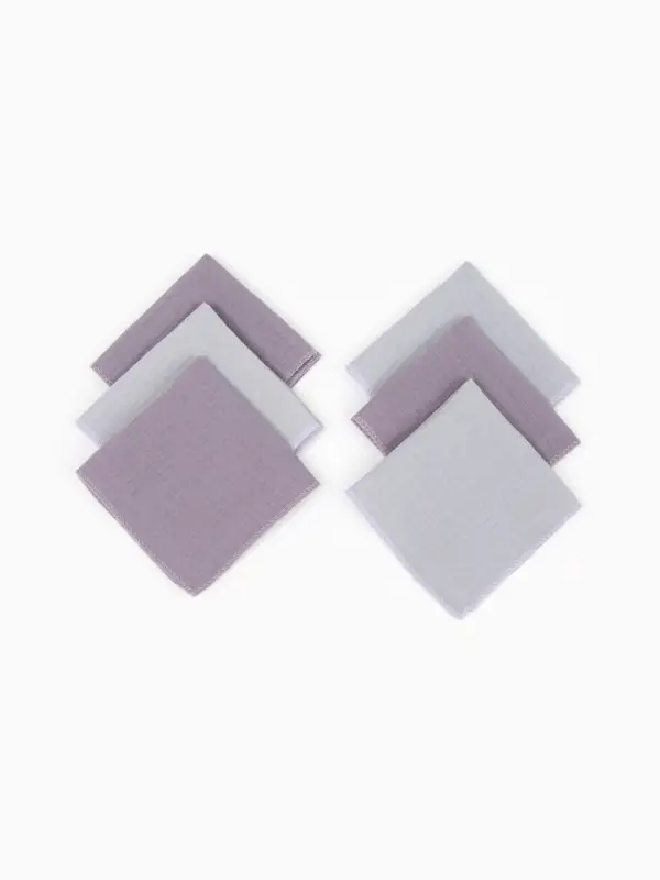 Платки носовые детские &laquo;Крошка Я&raquo; Deep grey, 20&times;20 см, набор 6 шт., муслин, 100 % хлопок, серые
