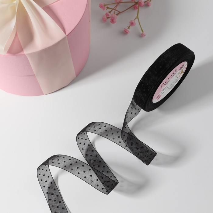 Лента капроновая «Горох», 15 мм, 23 ± 1 м, цвет чёрный Лента капроновая «Горох», 15 мм, 23 ± 1 м, цвет чёрный