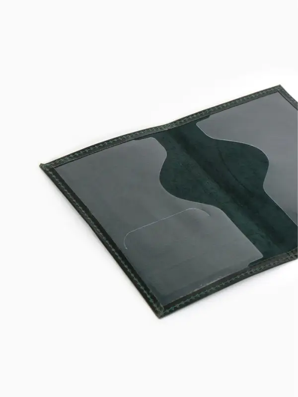 Обложка для паспорта, с гербом, рельефная, зелёная