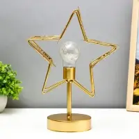 Фигура световая RISALUX &laquo;Звезда&raquo;, LED - ночник, от батареек 3&times;АА, золото, 22&times;11&times;28 см