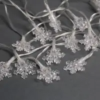 Гирлянда &laquo;Нить&raquo; 3 м с насадками &laquo;Снежинки малые&raquo;, IP20, прозрачная нить, 20 LED, свечение мульти (RG/RB), мигание, USB