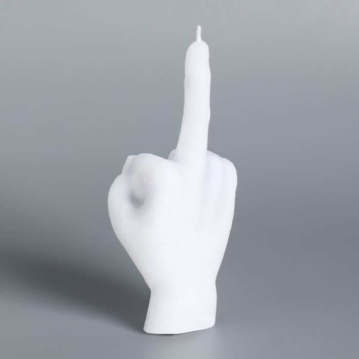 Свеча фигурная  Свеча фигурная "Рука-фак", 10х4 см,белая