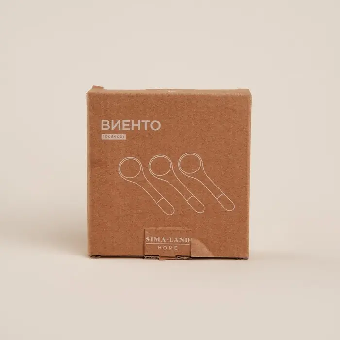 Набор чайных ложек SL Home &laquo;Виенто&raquo;, 10.5&times;2.8 см, 3 шт., керамика, бежевый