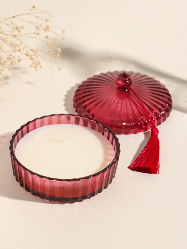 Ароматическая свеча в шкатулке &laquo;Красная&raquo;, 3 фитиля, роза, 13.3&times;13.3&times;9.5 см