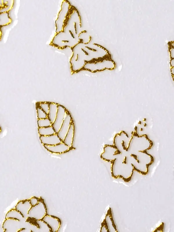 Наклейки для ногтей «Прованс», металлизированные, цвет золотистый