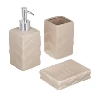 VETTA Стакан для ванной комнаты, керамика, 7x7x11,5 см, волны, персиковый