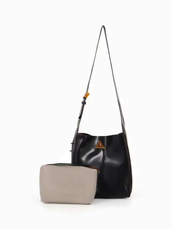 Сумка женская TEXTURA на винтовом замке, 24&times;11&times;24 см, чёрная