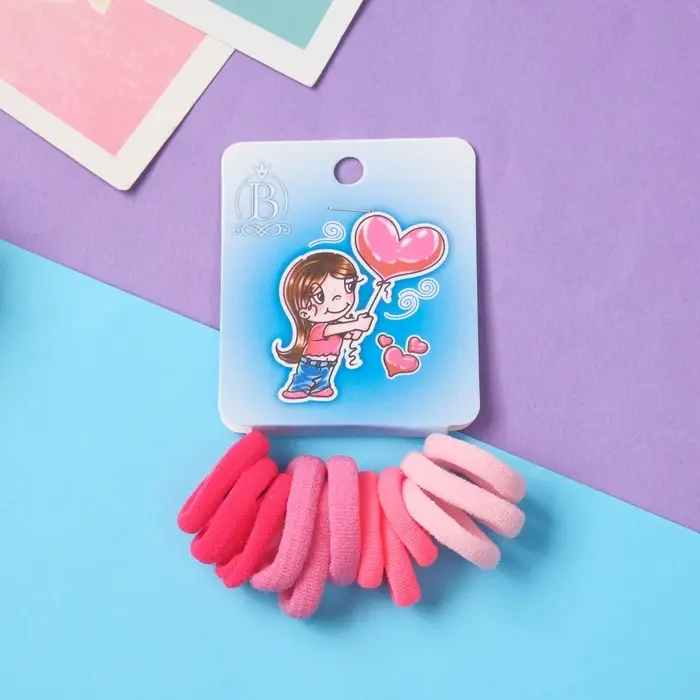 Резинка для волос  Резинка для волос "Амурные дела" (набор 12 шт) крошка, 2,5 см, розовый