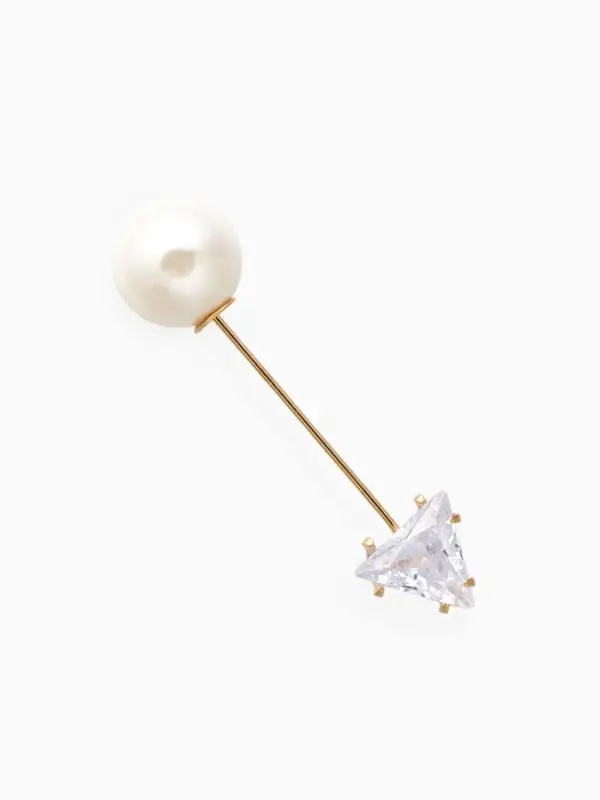 Булавка &laquo;Стрела&raquo;, 5 см, белая в золоте