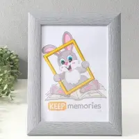 Фоторамка 21х30 см (с ножкой) "Luxe Elegance" пластик, серо-голубой, (пластик экран)