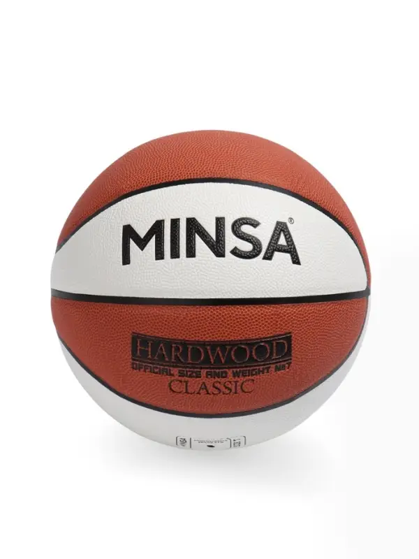 Баскетбольный мяч MINSA Hardwood Classic, PU, клееный, 8 панелей, р. 7, PU, бутиловая камера