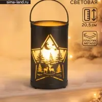 Фигурка светящаяся RISALUX &laquo;Ночной лес&raquo;, LED-ночник, 3&times;ААА, чёрный, 12&times;12&times;20.5 см