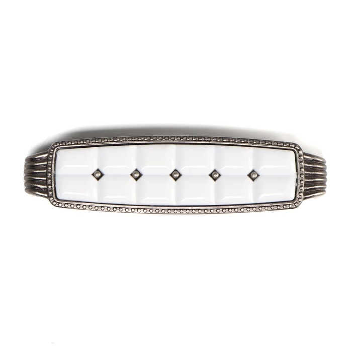 Ручка скоба ELEGANT, 96 мм, керамическая, цвет  цвет старинное серебро Ручка скоба ELEGANT, 96 мм, керамическая, цвет  цвет старинное серебро